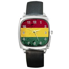 Grunge Flag Of Bolivia Square Metal Watch by trulycreative