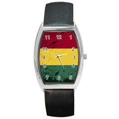 Grunge Flag Of Bolivia Barrel Style Metal Watch by trulycreative