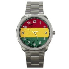 Grunge Flag Of Bolivia Sport Metal Watch by trulycreative