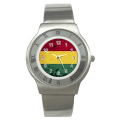 Grunge Flag Of Bolivia Stainless Steel Watch by trulycreative