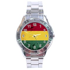 Grunge Flag Of Bolivia Stainless Steel Analogue Watch by trulycreative