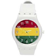 Grunge Flag Of Bolivia Round Plastic Sport Watch (m) by trulycreative