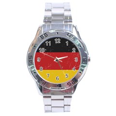 Grunge Flag Of Germany Stainless Steel Analogue Watch by trulycreative