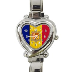 Grunge Flag Of Andorra Heart Italian Charm Watch by trulycreative