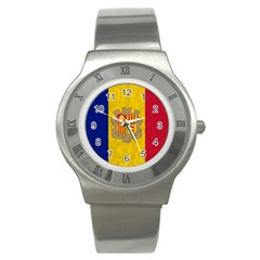 Grunge Flag Of Andorra Stainless Steel Watch by trulycreative