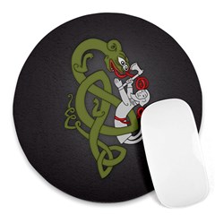 Pepe The Frog Rare Celtic Viking Norse Dragon Pattern Deus Vult Medieval Wojak Crusader Round Mousepads by snek