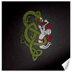 Pepe The Frog Rare Celtic Viking Norse Dragon Pattern Deus Vult Medieval Wojak Crusader Canvas 20  X 20  by snek