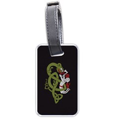 Pepe The Frog Rare Celtic Viking Norse Dragon Pattern Deus Vult Medieval Wojak Crusader Luggage Tag (one Side) by snek