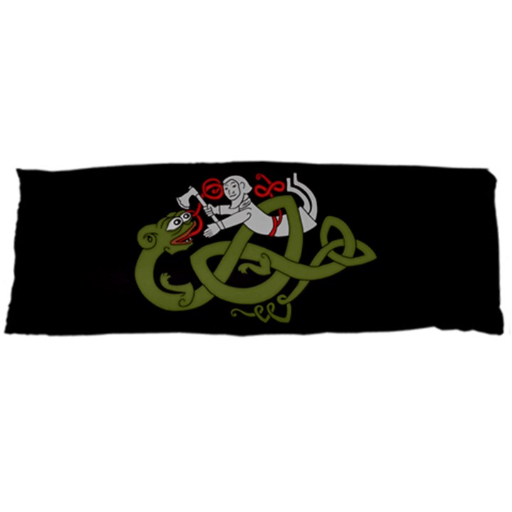 Pepe the Frog Rare Celtic Viking Norse Dragon pattern Deus Vult medieval wojak Crusader Body Pillow Case (Dakimakura)