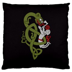 Pepe The Frog Rare Celtic Viking Norse Dragon Pattern Deus Vult Medieval Wojak Crusader Large Cushion Case (two Sides) by snek