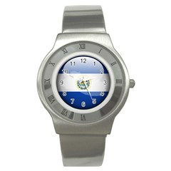 Flag Of El Salvador Stainless Steel Watch by trulycreative