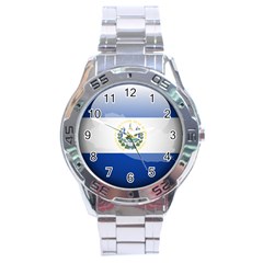 Flag Of El Salvador Stainless Steel Analogue Watch by trulycreative