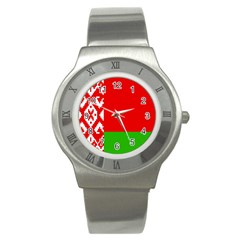 Flag Of Belarus Stainless Steel Watch by trulycreative