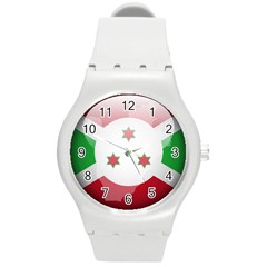 Flag Of Bulgaria Round Plastic Sport Watch (m) by trulycreative