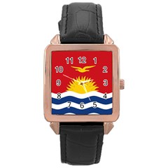 Flag Of Kiribati Rose Gold Leather Watch  by trulycreative