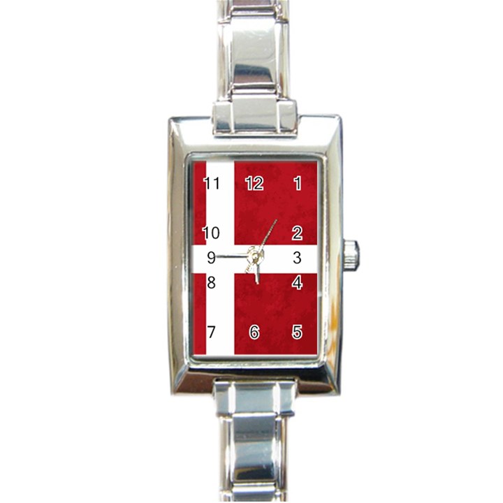 Flag Of Denmark Rectangle Italian Charm Watch