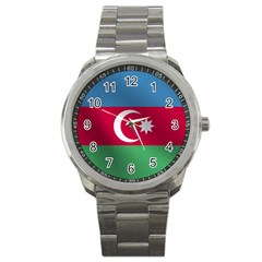 Flag Of Azerbaijan Sport Metal Watch