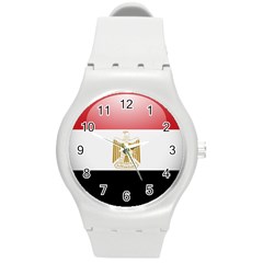 Flag Of Egypt Round Plastic Sport Watch (m) by trulycreative