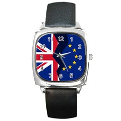 Brexit British Exit Flag Square Metal Watch by trulycreative