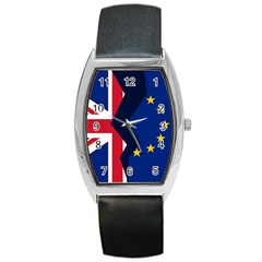 Brexit British Exit Flag Barrel Style Metal Watch by trulycreative