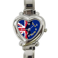 Brexit British Exit Flag Heart Italian Charm Watch by trulycreative