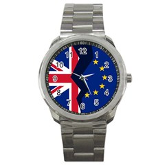 Brexit British Exit Flag Sport Metal Watch by trulycreative