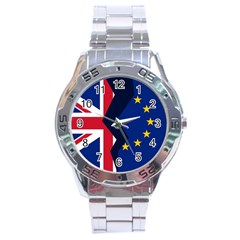 Brexit British Exit Flag Stainless Steel Analogue Watch by trulycreative