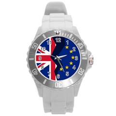 Brexit British Exit Flag Round Plastic Sport Watch (l) by trulycreative