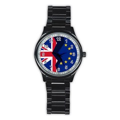 Brexit British Exit Flag Stainless Steel Round Watch by trulycreative