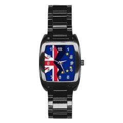 Brexit British Exit Flag Stainless Steel Barrel Watch by trulycreative