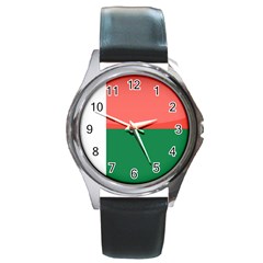 Flag Of Madagascar Round Metal Watch by trulycreative