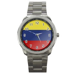 Flag Of Ecuador Sport Metal Watch by trulycreative