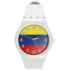 Flag Of Ecuador Round Plastic Sport Watch (m) by trulycreative