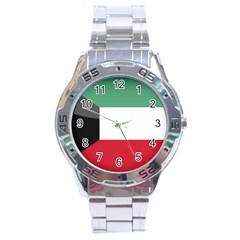 Flag Of Kuwait Stainless Steel Analogue Watch by trulycreative