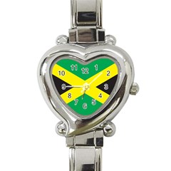 Flag Of Jamaica Heart Italian Charm Watch by trulycreative