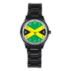 Flag Of Jamaica Stainless Steel Round Watch by trulycreative