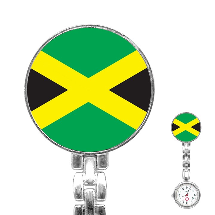 Flag Of Jamaica Stainless Steel Nurses Watch