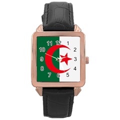 Flag Of Algeria Rose Gold Leather Watch  by trulycreative