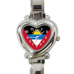 Flag Of Antigua And Barbuda Heart Italian Charm Watch