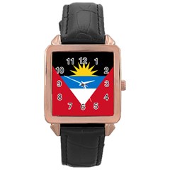 Flag Of Antigua And Barbuda Rose Gold Leather Watch  by trulycreative