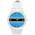 Flag Of Botswana Round Plastic Sport Watch (M) Front