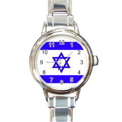 Flag Of Israel Round Italian Charm Watch by trulycreative