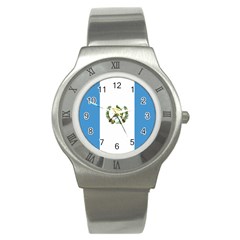 Flag Of Guatemala Stainless Steel Watch