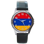 Flag Of Armenia Round Metal Watch Front