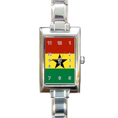 Flag Of Ghana Rectangle Italian Charm Watch by trulycreative