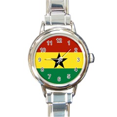 Flag Of Ghana Round Italian Charm Watch by trulycreative