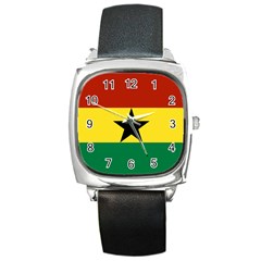 Flag Of Ghana Square Metal Watch by trulycreative