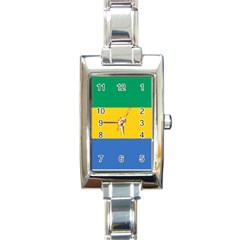 Flag Of Gabon Rectangle Italian Charm Watch by trulycreative