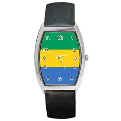 Flag Of Gabon Barrel Style Metal Watch by trulycreative