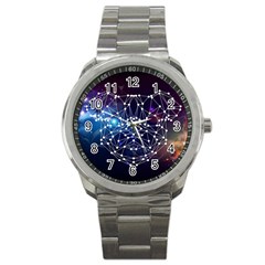 Constellation Star Pug Dog Sport Metal Watch by trulycreative